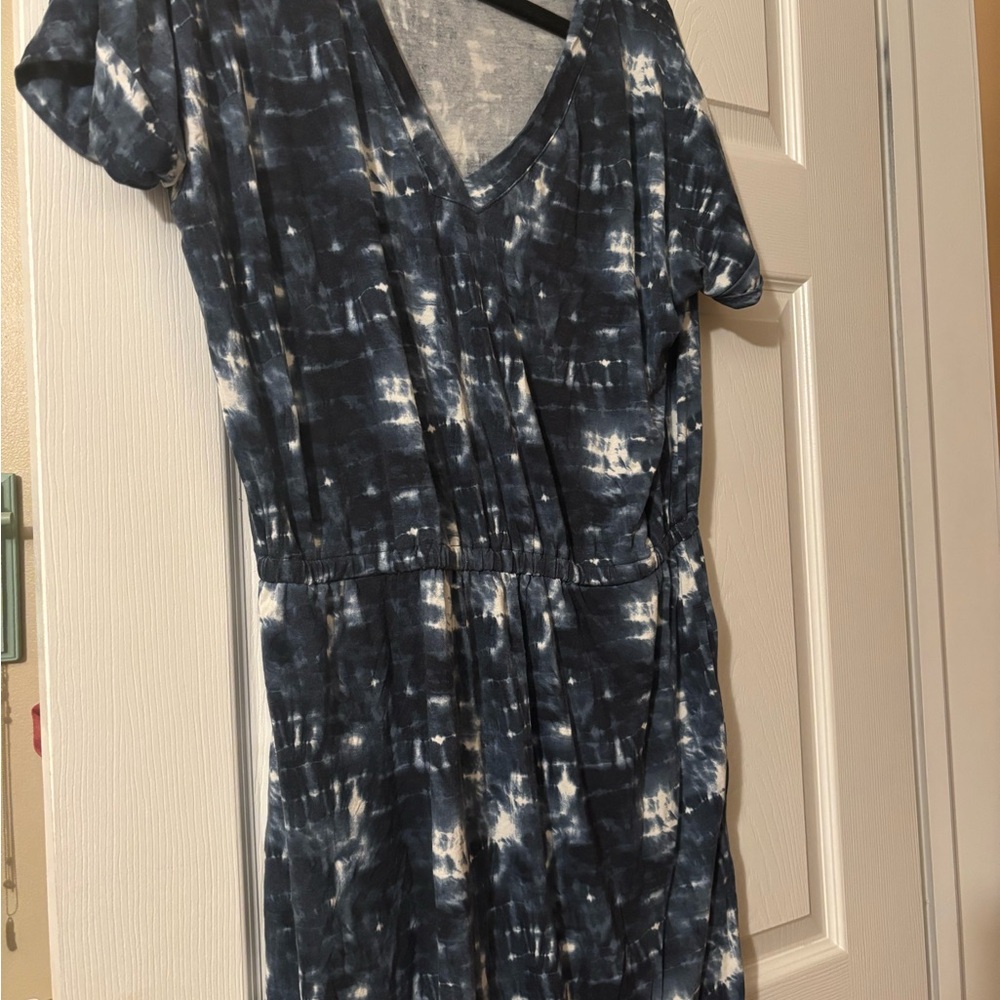 Banana Republic Navy Tie-Dye Midi Dress